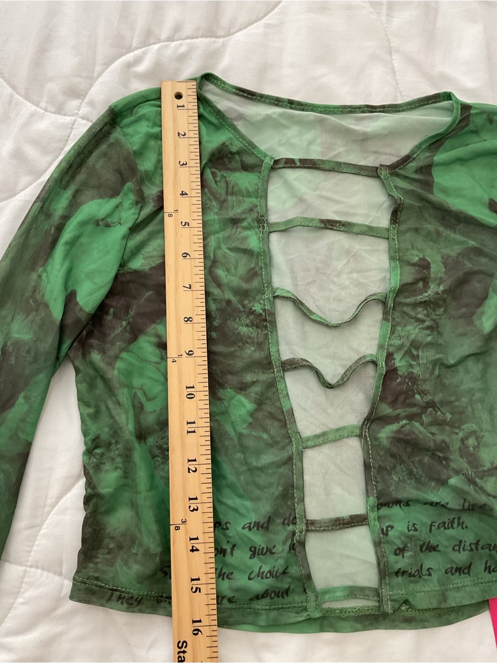 Green Marble Mesh Two-Piece  Set - Picture 3 of 7